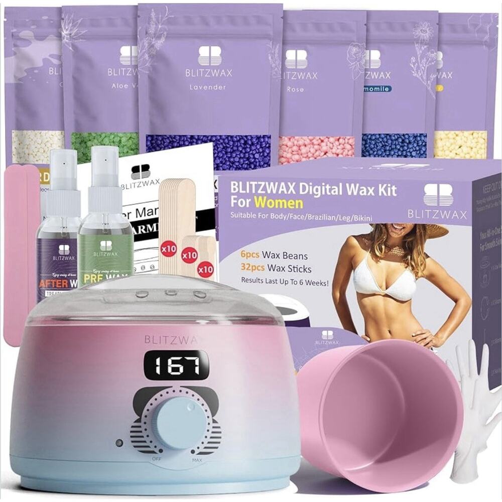 BlitzWax Digital Wax Kit For Women – Complete Hair Removal System